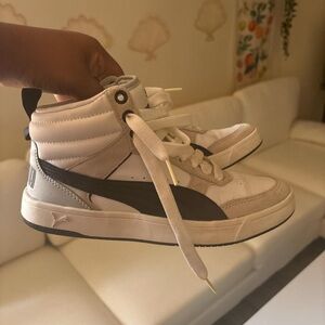 Puma White and Black High-Top Sneakers Modern Casual